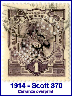 Michoacan 1914 perfin